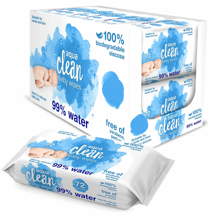 Aqua Clean Baby 99% Purified Water Wipes, 1152 Wipes