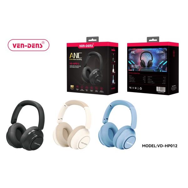 Active Noise Cancelling Wireless Headphones With BASS Stereo (Black)