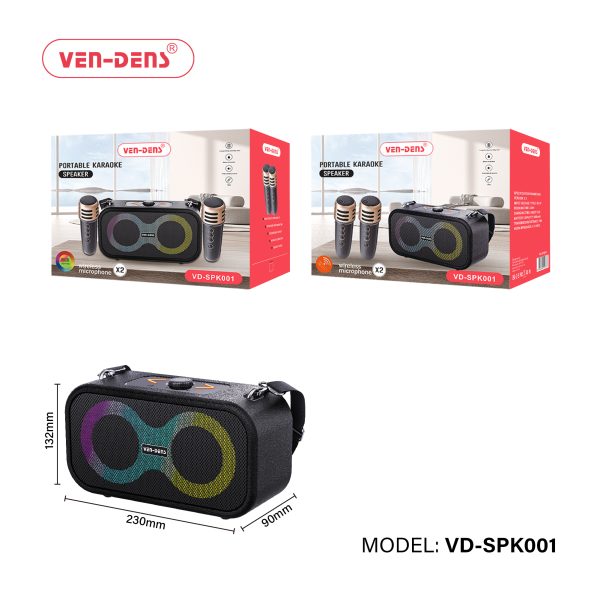 Karaoke Speaker with 2x Wireless Microphone