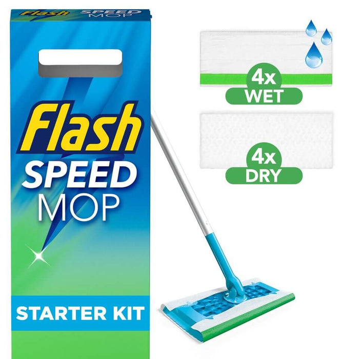 Flash Speed Mop Starter Kit (4 Wet & 4 Dry Pads)