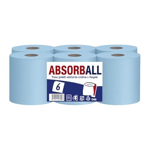 Absorball Blue Centrefeed Rolls, Pack of 12