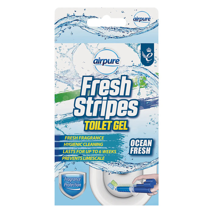 Airpure Fresh Stripes Toilet Gel 45ml - Ocean Fresh