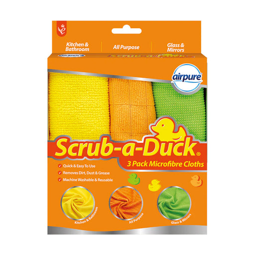 Airpure Scrub A Duck Microfibre Cloths, Pack Of 3 