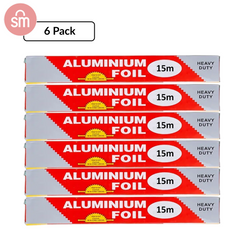 Aluminium Heavy Duty Kitchen Foil, 15 Metres (6 Pack)