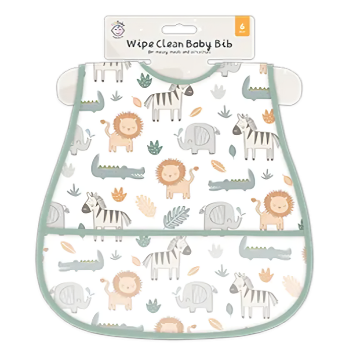 Baby Bib Wipe Clean 6M+ (Design Options)