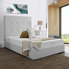 Aria Upholstered Bed Frame – Cream Fabric