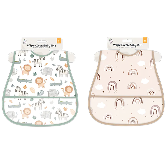 Baby Bib Wipe Clean 6M+ (Design Options)