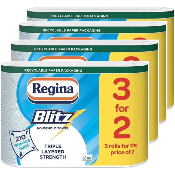 Regina Blitz XL Kitchen Towel, 12 Rolls