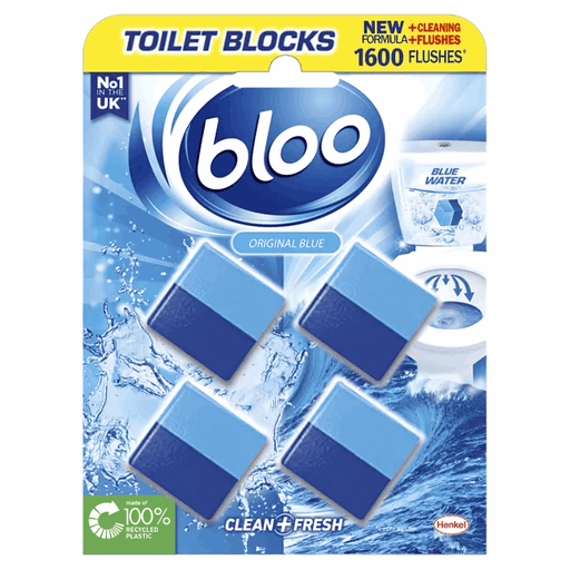 Bloo toilet cistern original blue blocks 4 pack clean and freshen toilet with every flush