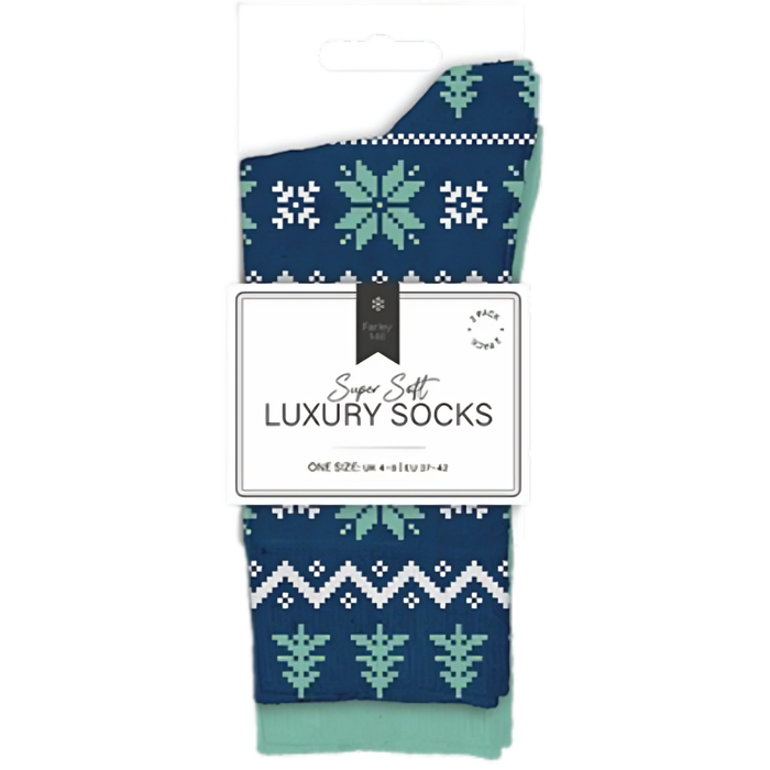 Ladies Christmas Luxury Socks, 2 Pack