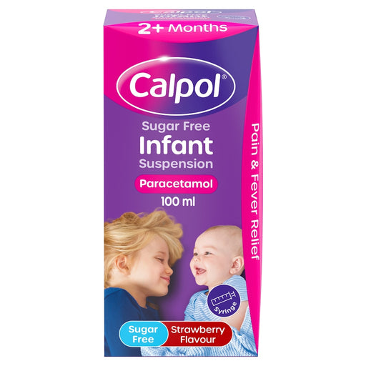 CALPOL Infant Sugar Free Paracetamol Oral Suspension 100ml for babies 2 months pain and fever relief