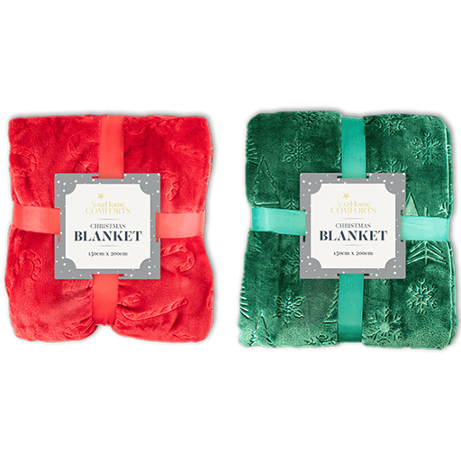 Christmas blanket festive snowflake or candy cane design