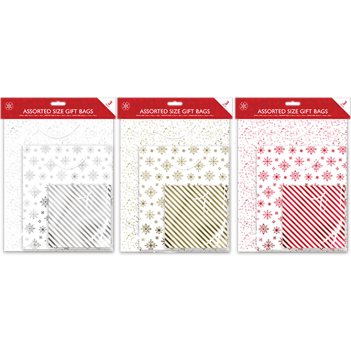 Christmas Gift Bags, Pack Of 3