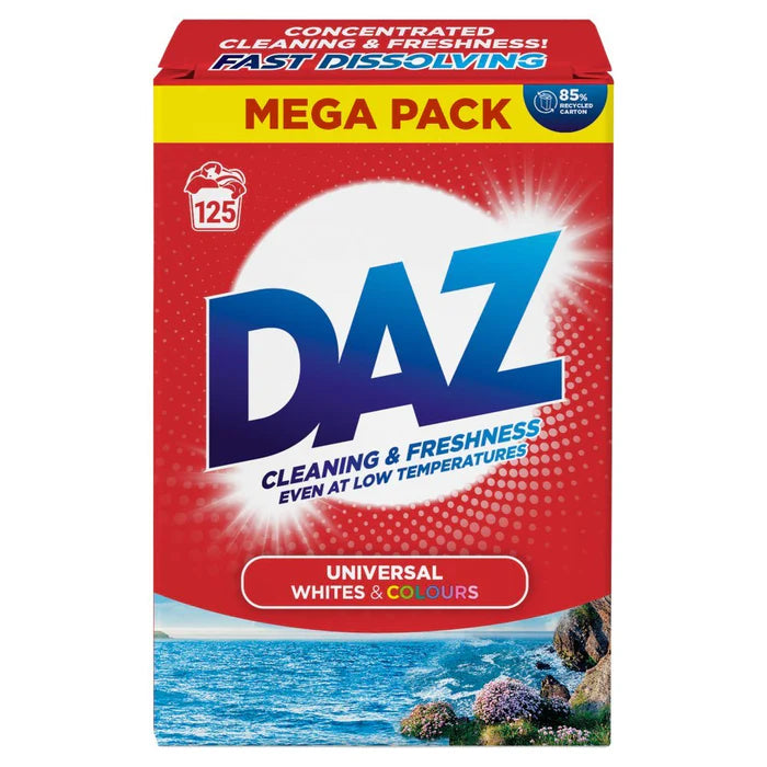 DAZ Washing Powder 6.25kg box for whites and colours providing up to 125 washes