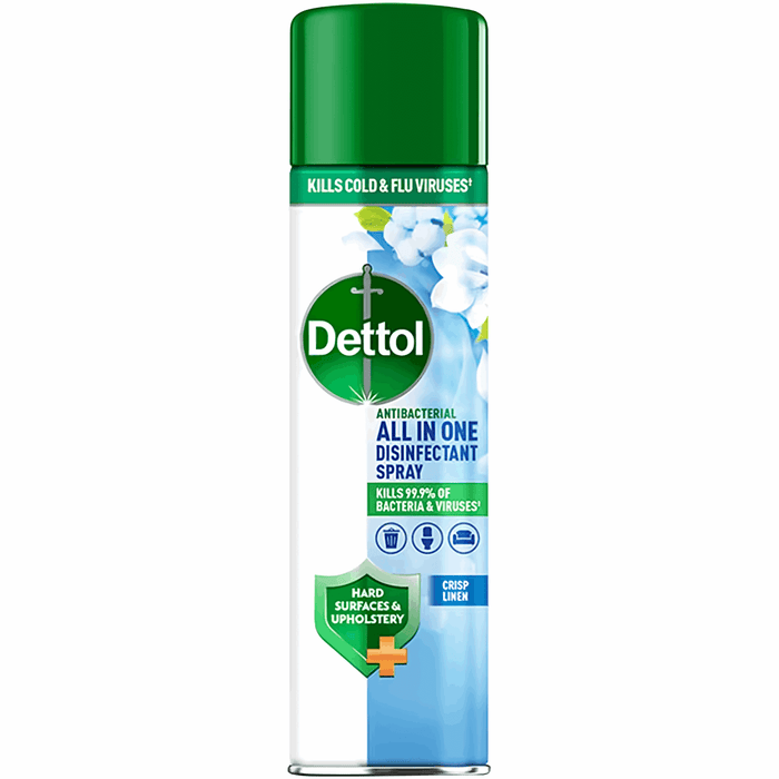 Dettol disinfectant spray crisp linen fragrance 300ml for fresh clean surfaces