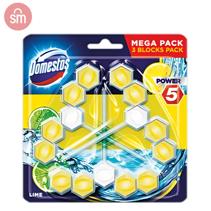 Domestos Power 5 Rim Block Lime Triple Pack