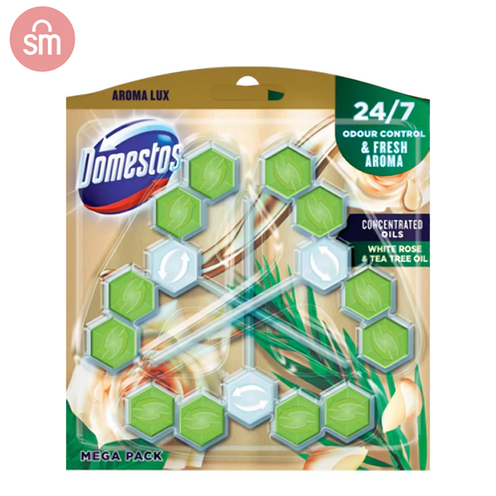 Domestos Power 5 Rim Block White Rose Triple Pack