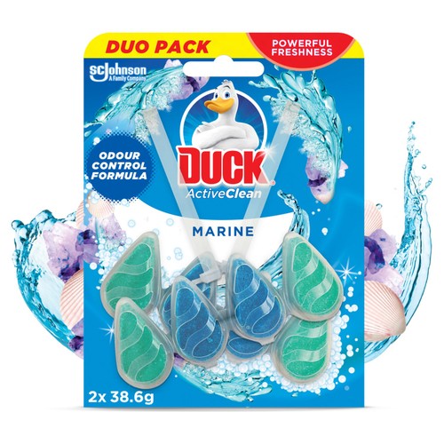 Duck Active Clean Toilet Rim Block Marine 38g pack of 2 toilet fresheners
