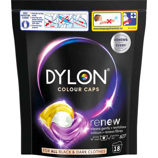 Dylon Caps Dark 18 wash laundry capsules pack