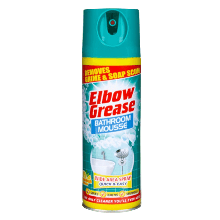 Elbow Grease Bathroom and Shower Mousse 400ml lemon scented foam cleaner
