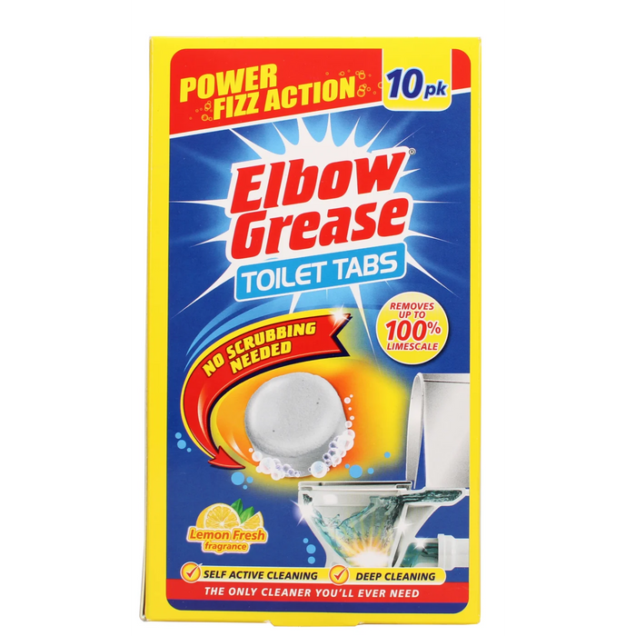 Elbow Grease Toilet Tabs Lemon 30g pack of 10 self-active limescale
