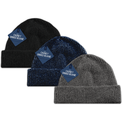 Farley Mills Men's Chunky Ribbed Beanie With Colour Options