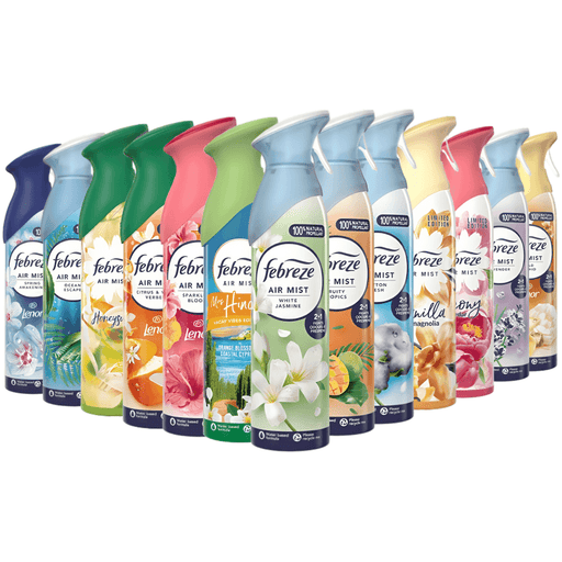 Febreze aerosol mist air freshener 185ml eliminates odours with long lasting freshness