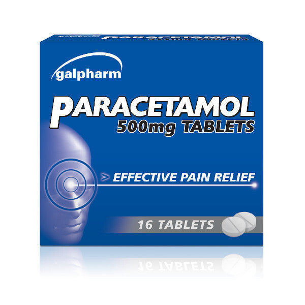 Galpharm Paracetamol 500mg caplets for pain and fever relief in the UK