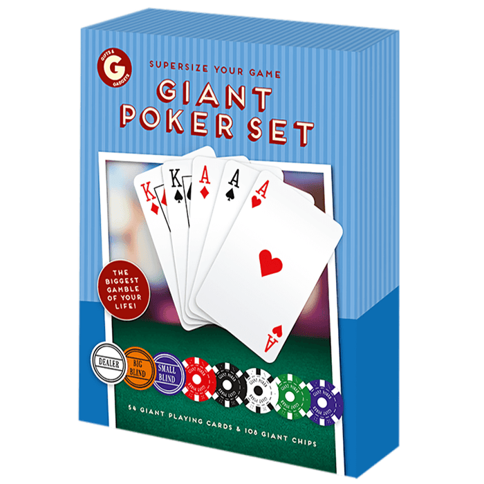 Gifts and Gadgets giant poker set with oversized cards and chips for party games