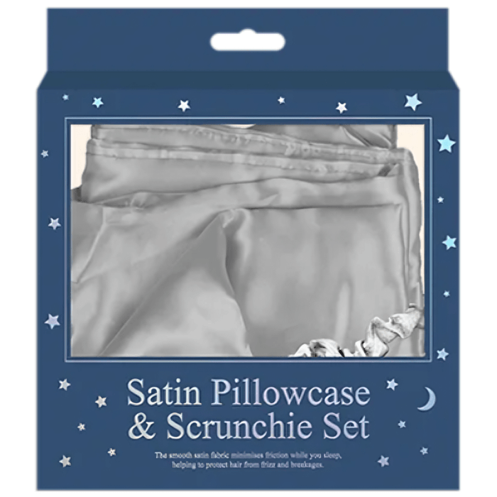 Gifts & Gadgets Grey Satin Pillowcase And Scrunchie Set