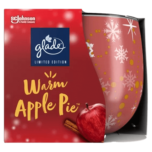 Glade glass candle warm apple pie fragrance 120g with comforting scent