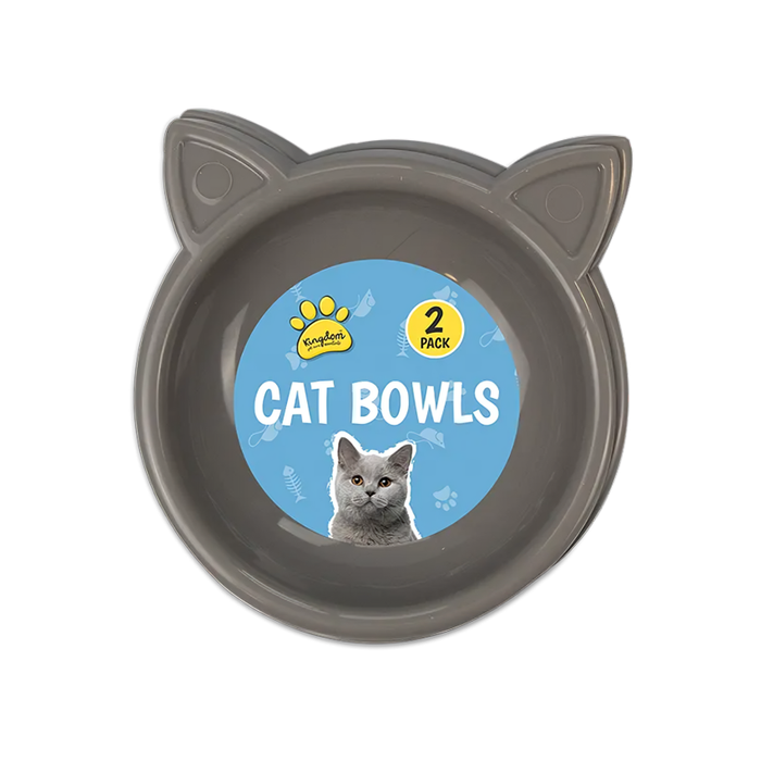 Cat Bowls 17cm, 2 Pack (Colour Options)