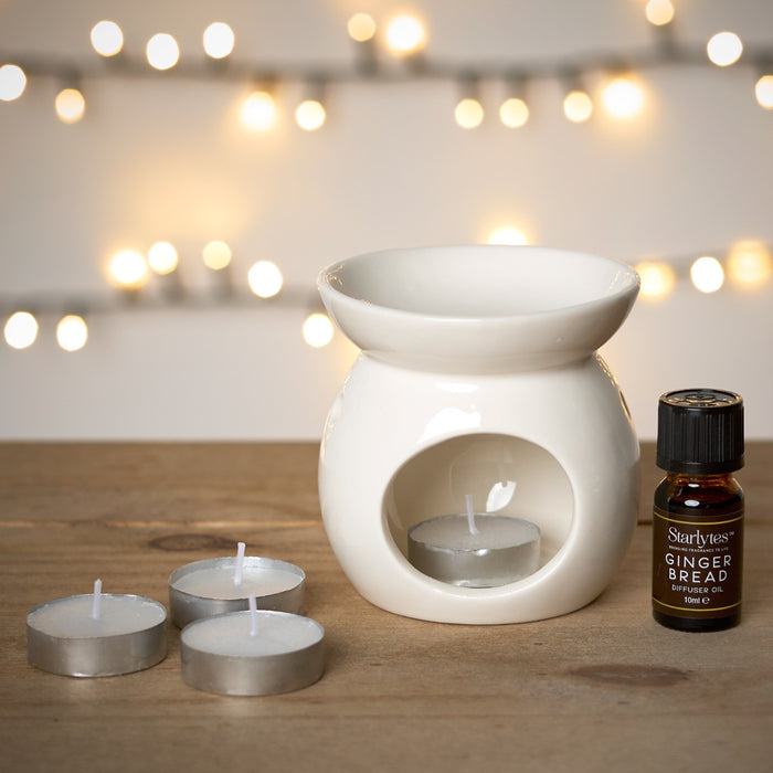 Starlytes Christmas Gingerbread Oil Burner & Tealights Set