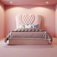 Heart Chesterfield Upholstered Bed Frame – Plush Pink