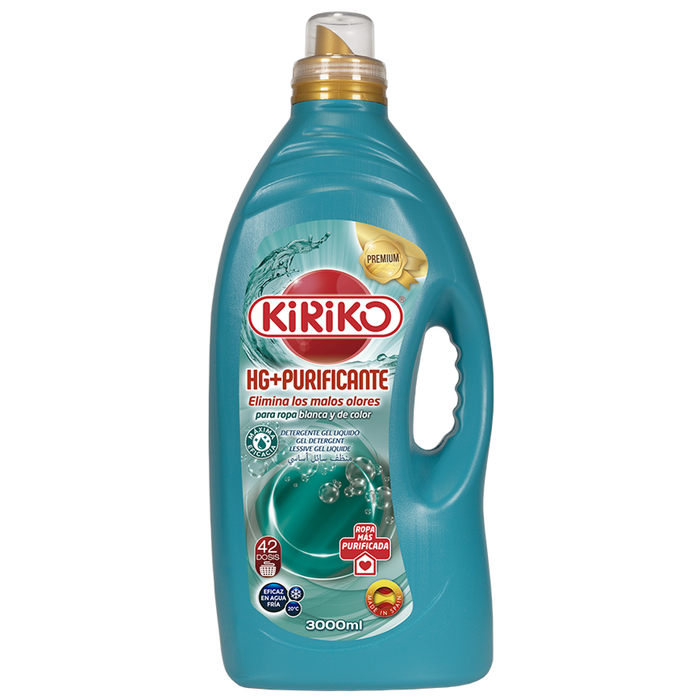 Kiriko Hygiene Sanitising Detergent Laundry Liquid Detergent 3L, 42 Washes