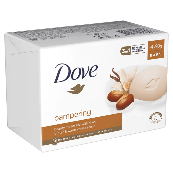 Dove Shea Butter Pampering Beauty Bar Soap, 4 x 90g