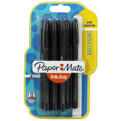 Paper Mate Inkjoy Ballpoint Pens Black, 8 Pack