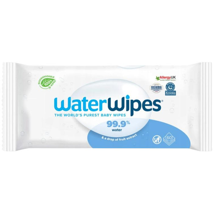 Water Wipes Biodegradable 99.9% Water Baby Wipes, 60 Pack x 5 300 Wipes