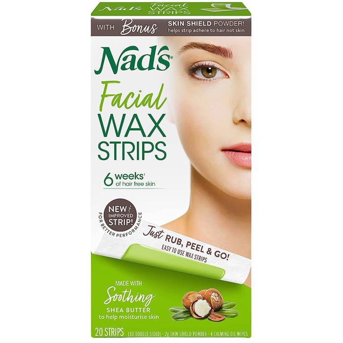 Nad's Facial Wax Strips, 20 Strips