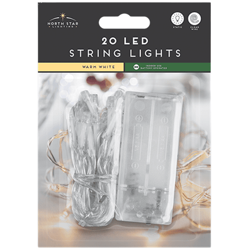 LED String Lights Warm White, 20 Pack Battery Operated