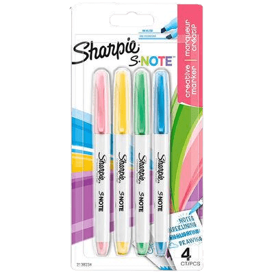 Sharpie Permanent Markers Pastel, 4 Pack