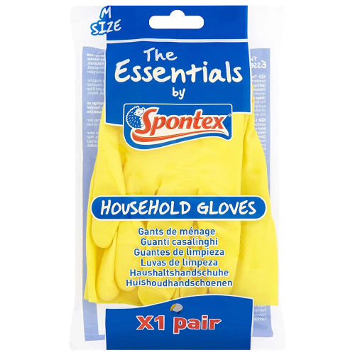 Spontex Household Gloves Medium Yellow/Pink, 1 Pair