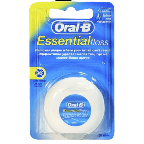 Oral-B Essential Regular Unwaxed Floss 50m