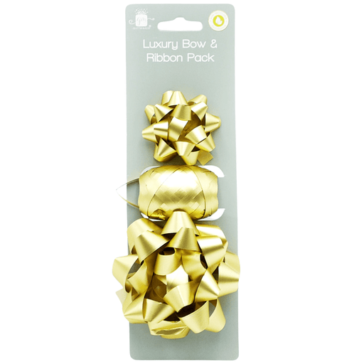 Christmas Gold Luxury Bow & Ribbon Pack