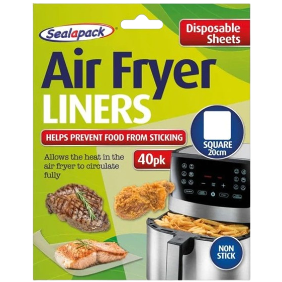 Disposable Air Fryer Liners Square 20cm, 40 Pack