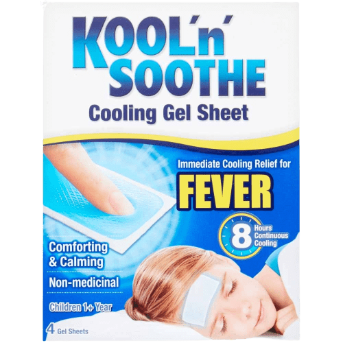 Kool 'n' Soothe Cooling Gel Sheets for Fevers, 4 Pack