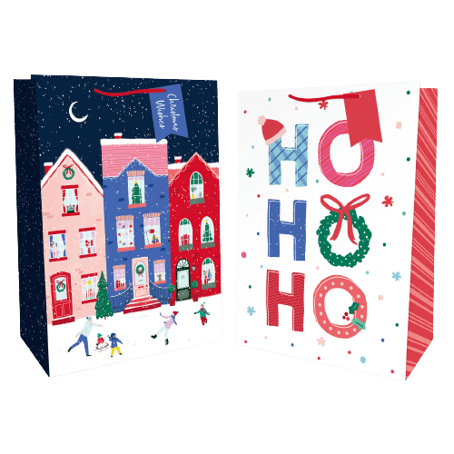 Christmas Medium Contemporary Gift Bag, Assorted Designs M