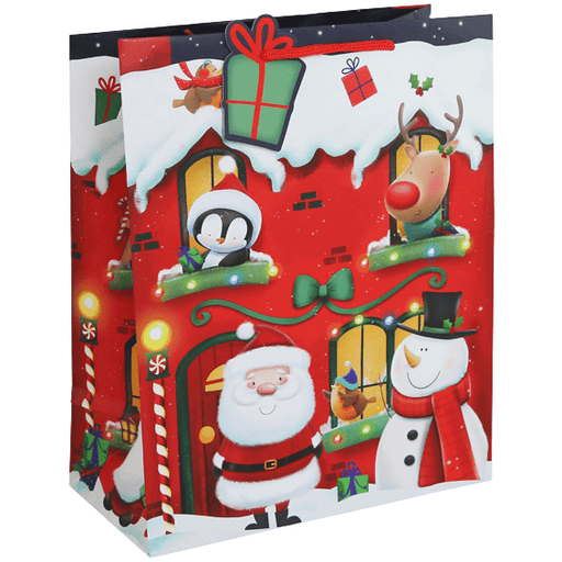 Christmas Santa's Grotto Large Gift Bag L