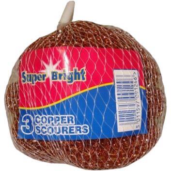 Super Bright Copper Scourers, 3 Pack