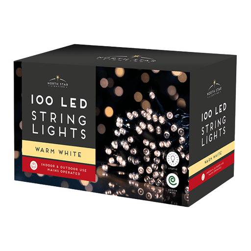 LED String Lights Warm White, 100 Pack Mains Operated
